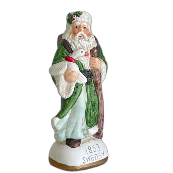 Vintage 1980s Porcelain Old World Sweden Santa Collectible Figurine with Box 5" - Picture 1 of 11